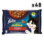 Felix Sensations Sos za macke, Govedina i piletina, Žele, 48x85g