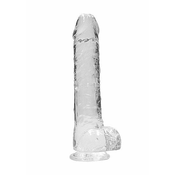 RealRock Realistic Dildo with Balls 9 22 cm Transparent