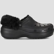 Crocs CLASSIC PLATFORM FUZZ LINED CG Črna