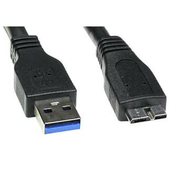 Kabel USB (3.0), USB A moški - USB micro A moški, 2 m, črn, SELL