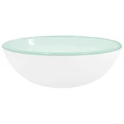 Vidaxl Umivalnik kaljeno steklo 35x12 cm bel