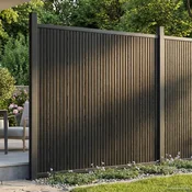 vidaXL vidaXL Plošča ograje WPC in aluminij Črna, (5000249644)