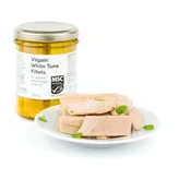 Fileti belega tuna v BIO ekstra deviškem oljčnem olju –? sočni kosi mesa, trajnostni ribolov, bogata vsebnost omega-3