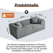SONNENH Kavč, tkanina, siva, za dnevno sobo