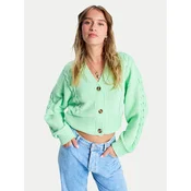 Roxy Pletena jopica Missing The Sun ERJSW03677 Zelena Regular Fit