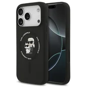 Karl Lagerfeld Originalen ovitek MagSafe iPhone 17 Pro - Karl and Choupette - črn - KLHMP17LSCMKCRHK