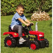 Dolu traktor na pedale crveni