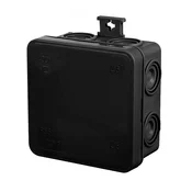 Nadometna doza E7 75x75x39 - 7 membran, črna, IP55