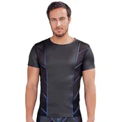 NEK Cool Matte Look Shirt with Blue Metallic Stripes 2162016 Black XXL