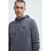 Pulover od trenirke Under Armour siva barva, s kapuco