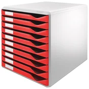 KUTIJA S 10 LADICA FORM SET LEITZ 52810025 rdeča