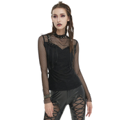 Gothic in punk ženska majica - High Neck Fake - DEVIL FASHION - TT233