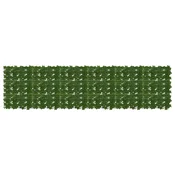 Vidaxl Ograja za balkon z listi Zelena 300 x 75 cm