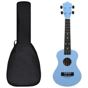 Vidaxl Otroški ukulele soprano s torbo baby moder 23