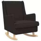 vidaXL Zibajoči stol Črna 62 x 80 x 85 cm Ovčja tkanina