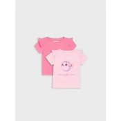 Sinsay - Pamucne majice sa dekorativnim volanima 2 pack - pastelno roze