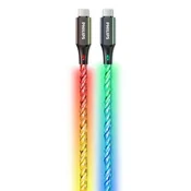 Philips UBS-C na USB-C party kabel, 1m, 3A, RGB