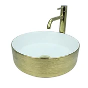 shumee GTM Design Aufsatzwaschbecken 36 cm - Glanz Modern Waschbecken ohne Hahnloch - Elegant Aufsatzwaschbecken Oval für Badezimmer und Gäste WC - nur Bad Waschbecken
