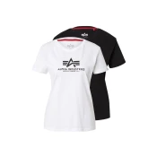 ALPHA INDUSTRIES Majica New Basic črna/bela