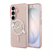 Maska Karl Lagerfeld IML KC Script MagSafe za Samsung S26/ S941B roze