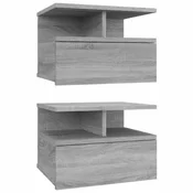 Vidaxl Lebdeča nočna omarica siva 2 kosa sonoma 40x31x27 cm inž. les