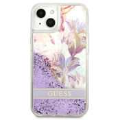 Guess GUHCP13MLFLSU iPhone 13 6,1 purple hardcase Flower Liquid Glitter (GUHCP13MLFLSU)