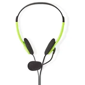OEM Nedis, PC slušalke čez uho stereo dvojni 3.5mm Jack z zložljivim mikrofonom, Črna / Zelena, (5000228778)