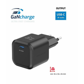 SWISSTEN NETWORK ADAPTER GaN 1x USB-C 35W DOBAVA ENERGIJE Črna