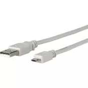 MicroConnect Kabel USB A - USB Micro B, Version 2.0 Siv, 3m