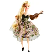 shumee Komplet punčke princese z ekstra dolgimi lasmi, violino, etuijem in torbico