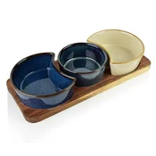 Mondex Deska s 3 skodelicami Les (akacija) MODERN KITCHEN 26,5x11 cm večbarvna komplet, (5000179473)