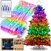 Lučke za božično drevo 200 LED SMART 20m večbarvne + daljinski upravljalnik USB pametni trak
