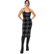 Ženska obleka KILLSTAR - Twilight Argyle - Black/Grey - KSRA013931