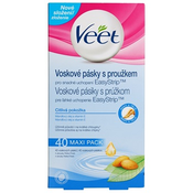 Veet Wax Strips depilacijski trakovi za občutljivo kožo (Almond Oil & Vitamin E) 40 pc