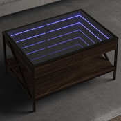 Stolic s beskonacnim LED svjetlima boja hrasta 70x50x38 cm