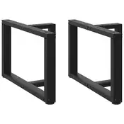 Noge za klub stolic T-oblika 2 kom Crne 70x25x(42-43) cm Celik