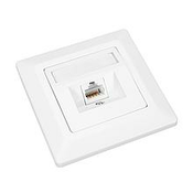 Vtičnica Solarix CAT6 STP 1 x RJ45 za vgradnjo podometno bela