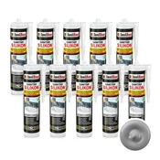 IsolBau Sanitarni silikon siv Sanitär Silikon 10 x 300ml