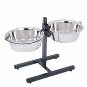 Pasji bar vklj. z 2 posodama iz nerjavečega jekla - 2x2,8 l, 25 cm, višina do 50 cm