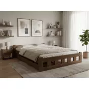Ljubki dom Postelja Naomi povišana 120 x 200 cm hrast Posteljno dno: Lamelno posteljno dno, Vzmetnica: Vzmetnica Deluxe 10 cm