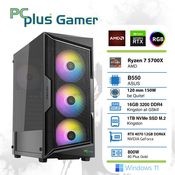 PCPLUS gaming računalnik Gamer (Ryzen 7 3.4GHz, 16GB, 1TB NVMe SSD, GeForce RTX 4070 12GB RGB, Win 11 Home)