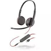 Slušalice s mikrofonom Plantronics - Blackwire C3225 USB-A, crne