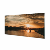 tulup.si Stenska plošča za kuhinjo Krakov reka most sunset 140x70 cm