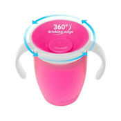 Munchkin Miracle 360° otroški lonček z ročaji Pink 6 m+ 207 ml