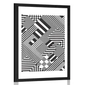 Plakat s paspartujem prijetni vzorci v edinstvenem stilu - 20x30 black