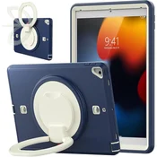 Nikcorp Vzdržljiv ovitek za iPad Mini 5/4 7.9 s 360° vrtljivim stojalom, ročajem in snemljivim ramenskim pasom, siv