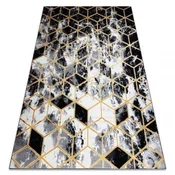eoshop Moderna preproga 3D GLOSS 409A 82 Cube elegantna, glamur, art deco črna/zlata/siva ( - Velikost: 60x300 cm)