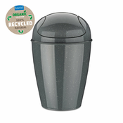 Koš z nihajnim pokrovom DEL S, 5 l, naravno siva, Koziol