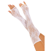 Leg Avenue Floral Net Fingerless Gloves 2034 White