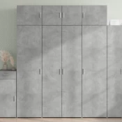 vidaXL Visoka omara betonsko siva 80x42,5x185 cm inženirski les